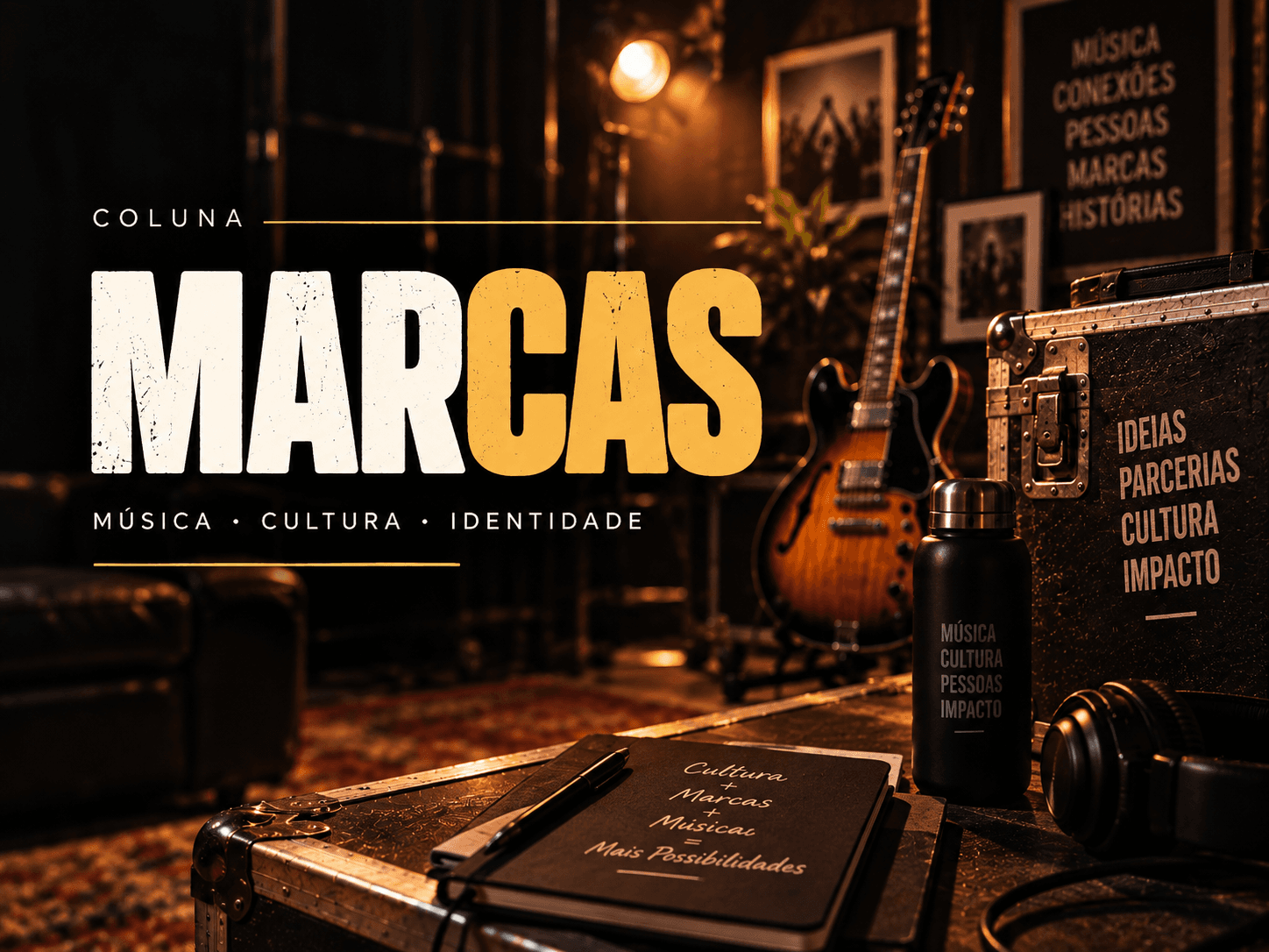 Capa visual da área Marcas, sobre música e cultura